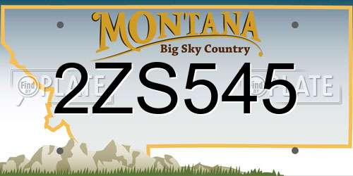 2ZS545 Montana License Plate