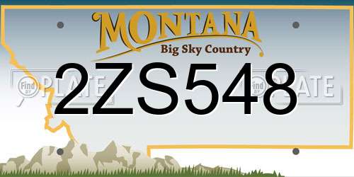 2ZS548 Montana License Plate