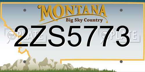 2ZS5773 Montana License Plate