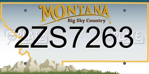 2ZS7263 Montana License Plate