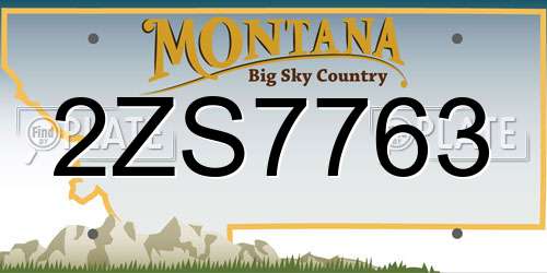2ZS7763 Montana License Plate
