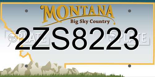 2ZS8223 Montana License Plate