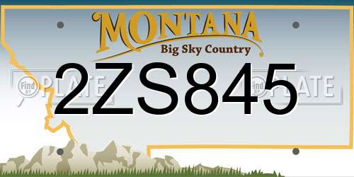 2ZS845 Montana License Plate