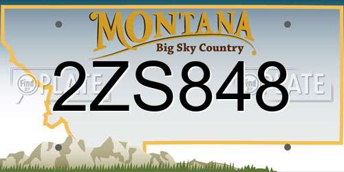 2ZS848 Montana License Plate