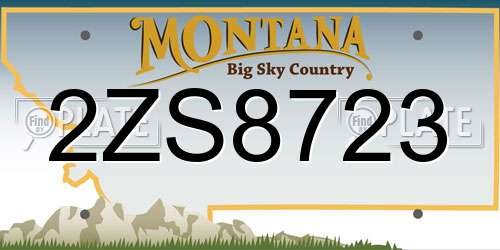 2ZS8723 Montana License Plate