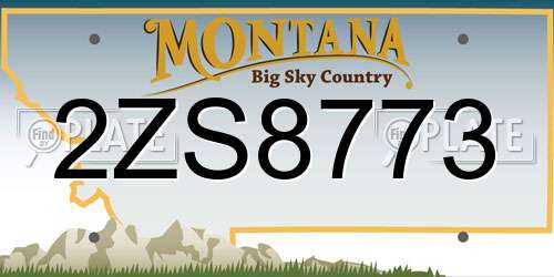 2ZS8773 Montana License Plate