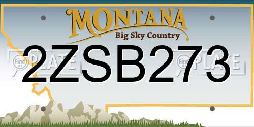 2ZSB273 Montana License Plate
