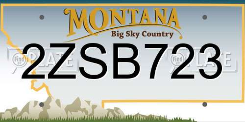 2ZSB723 Montana License Plate