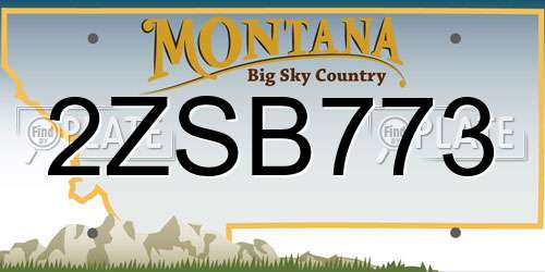2ZSB773 Montana License Plate