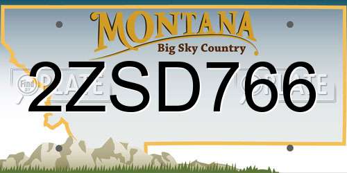 2ZSD766 Montana License Plate