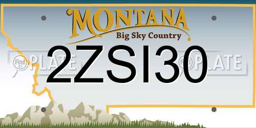 2ZSI30 Montana License Plate