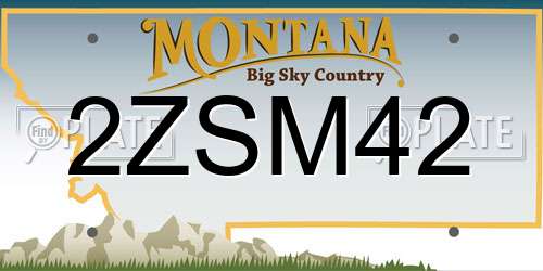 2ZSM42 Montana License Plate