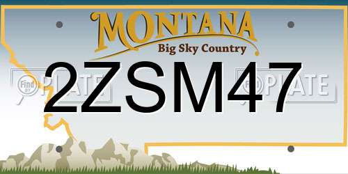 2ZSM47 Montana License Plate