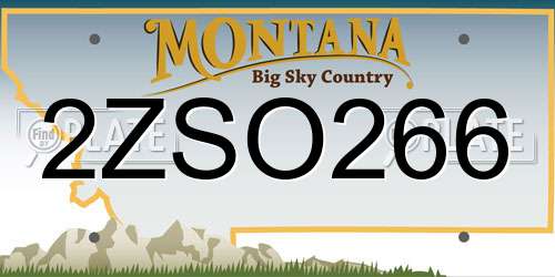 2ZSO266 Montana License Plate