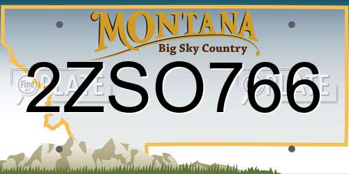 2ZSO766 Montana License Plate