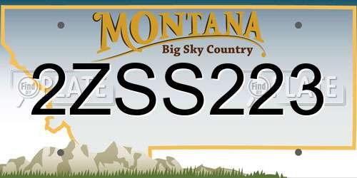 2ZSS223 Montana License Plate