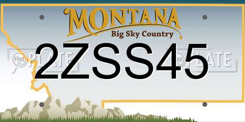 2ZSS45 Montana License Plate