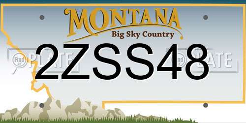 2ZSS48 Montana License Plate