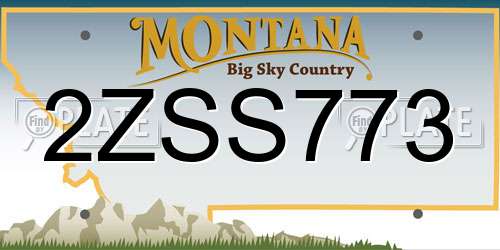 2ZSS773 Montana License Plate