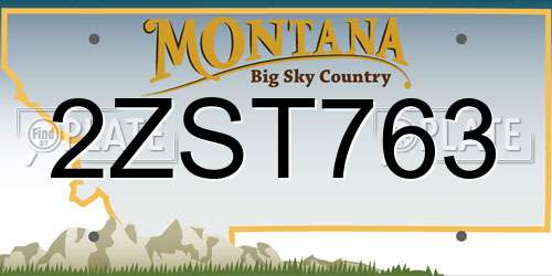 2ZST763 Montana License Plate