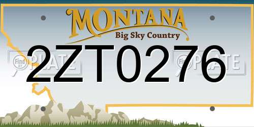 2ZT0276 Montana License Plate