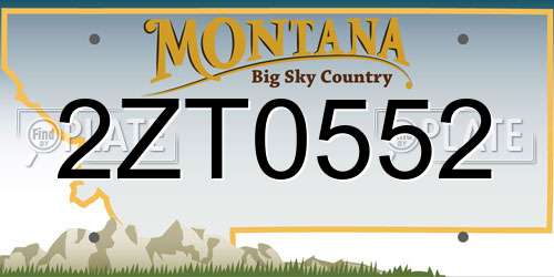 2ZT0552 Montana License Plate