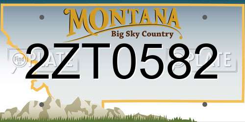 2ZT0582 Montana License Plate