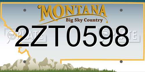 2ZT0598 Montana License Plate