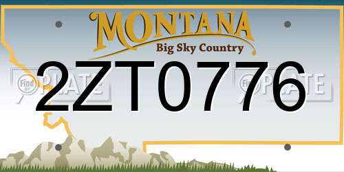 2ZT0776 Montana License Plate