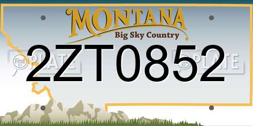 2ZT0852 Montana License Plate