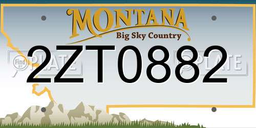 2ZT0882 Montana License Plate