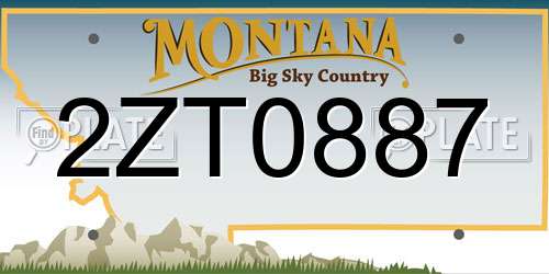 2ZT0887 Montana License Plate