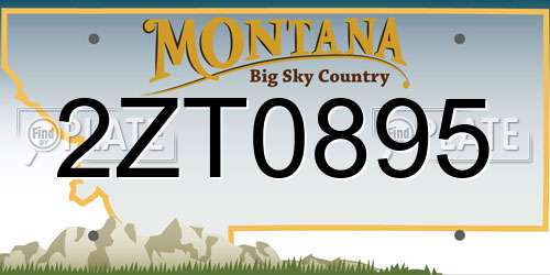 2ZT0895 Montana License Plate