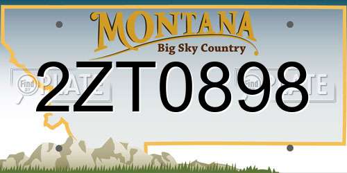 2ZT0898 Montana License Plate