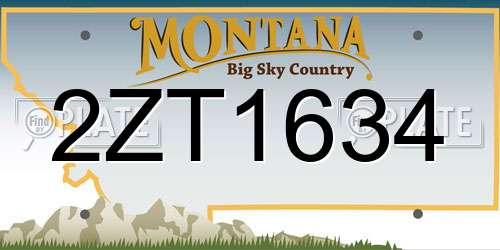 2ZT1634 Montana License Plate