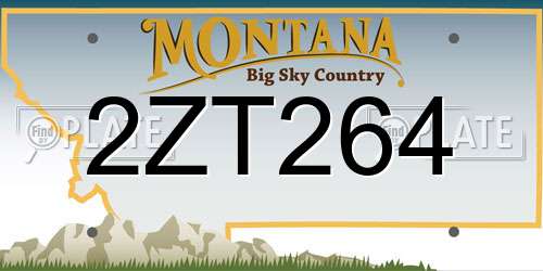 2ZT264 Montana License Plate