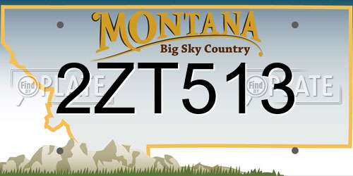 2ZT513 Montana License Plate