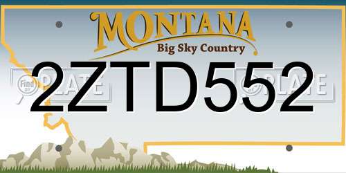 2ZTD552 Montana License Plate