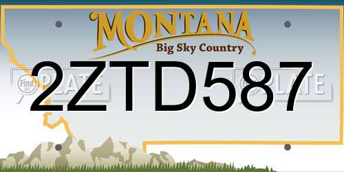 2ZTD587 Montana License Plate
