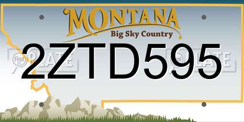 2ZTD595 Montana License Plate