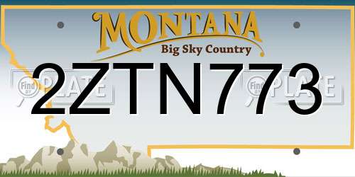 2ZTN773 Montana License Plate