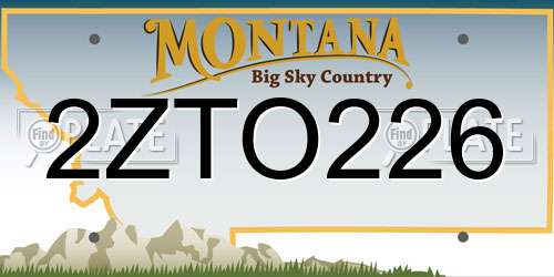 2ZTO226 Montana License Plate