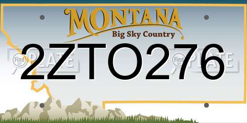 2ZTO276 Montana License Plate