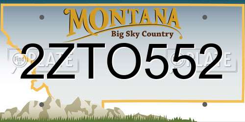 2ZTO552 Montana License Plate