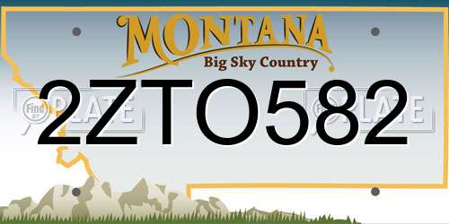 2ZTO582 Montana License Plate