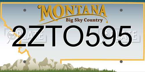 2ZTO595 Montana License Plate