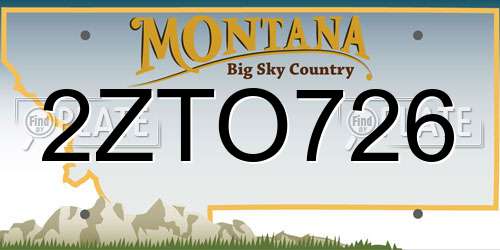 2ZTO726 Montana License Plate