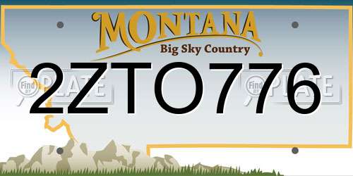 2ZTO776 Montana License Plate