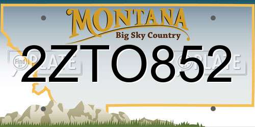 2ZTO852 Montana License Plate