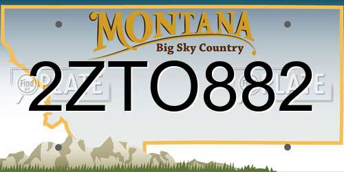 2ZTO882 Montana License Plate